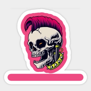 Steampunk Scull Head Sticker